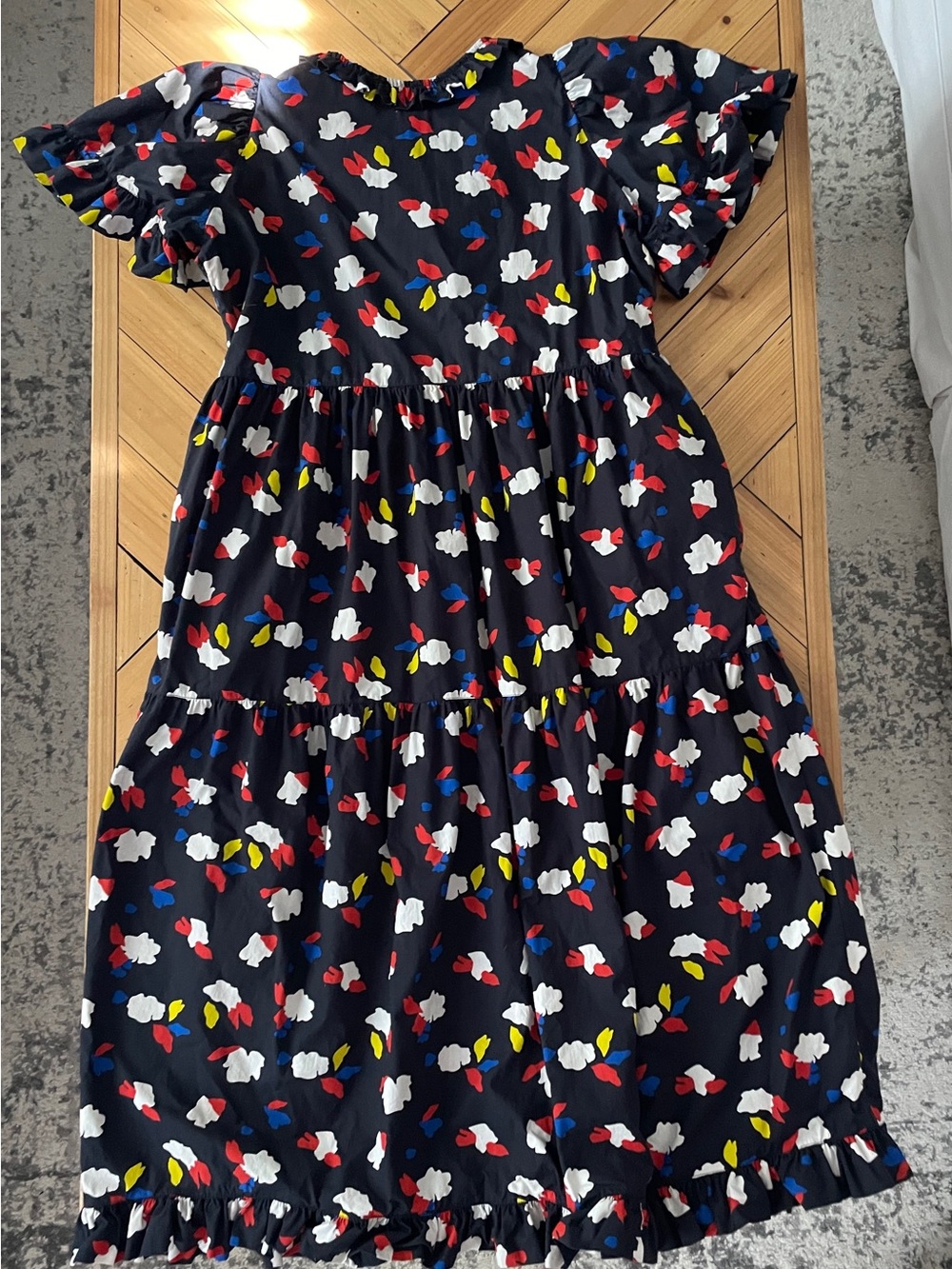 Clare V. Martine Dress Black High-Low Floral Print Midi Skirt size M . - Picture 10 of 11